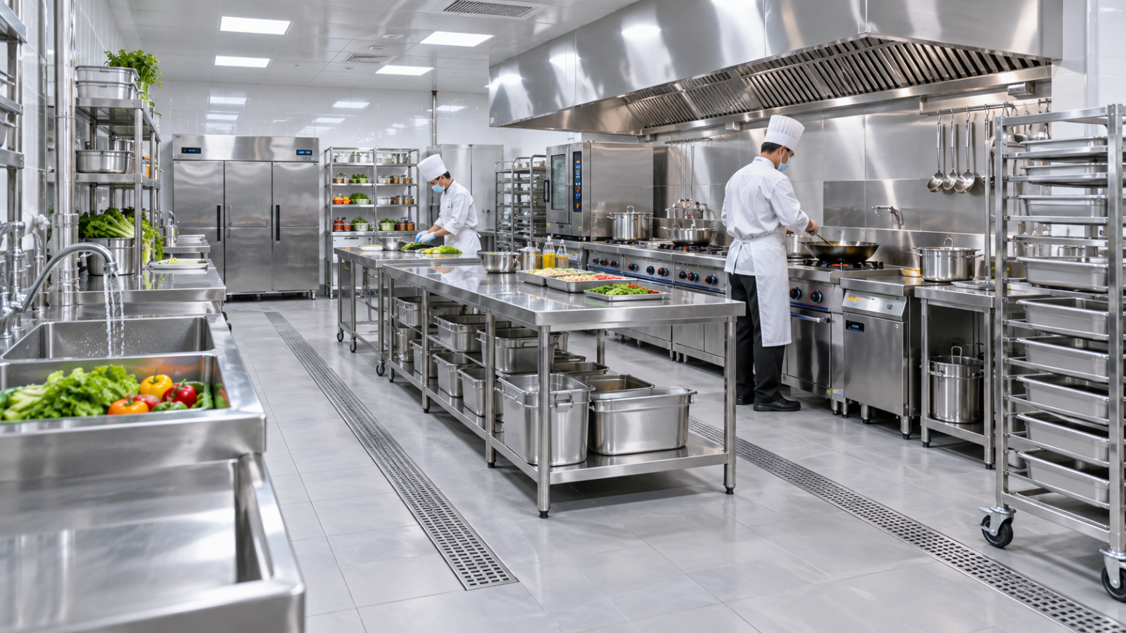 Thiết bị bếp inox chuyên dụng bền bỉ theo tiêu chuẩn công nghiệp
